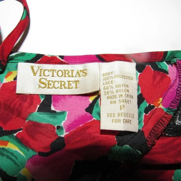 VICTORIA'S SECRET Gold Label Red Floral Slipdres P - Picture 4 of 5